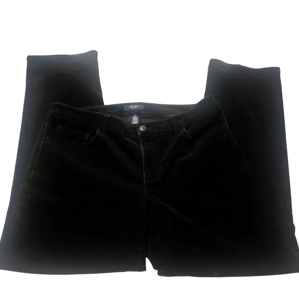 Chaps Traditional Black Corduroy Pants Classic Jeans Styling 5 Pocket Detail - Picture 6 of 16